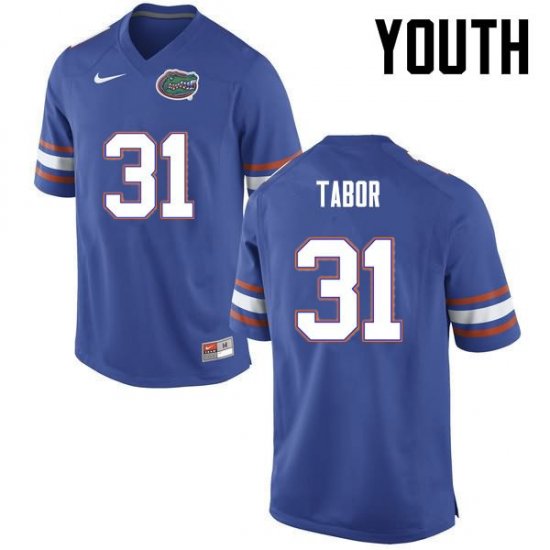 Youth Florida Gators #31 Teez Tabor NCAA Nike Blue Authentic Stitched College Football Jersey VSQ6162QL